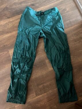 Vintage Red Ledge Teal Rain Pants with Red Logo Hiking Outdoors Size Large